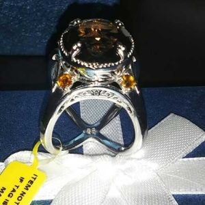 Smoky Topaz ring size 9 925 sterling